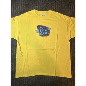 Vintage‎ Spam Promo The Miracle Meat T Shirt 70s Y2K Yellow Size XL